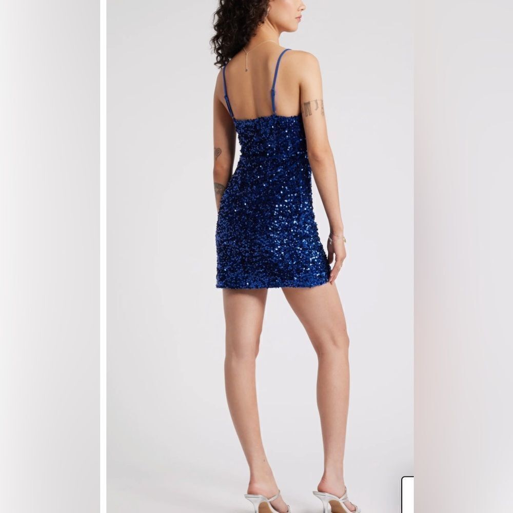 BP Night Out Sequin Sapphire blue Camisole Dress in size small - Picture 2 of 10